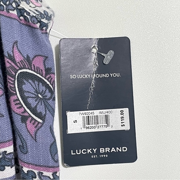 NWT Lucky Brand Tiered Mixed Floral Print Tassel Tie Strap Boho Sundress Small - Picture 13 of 16